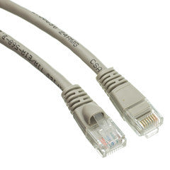 Cable -- Cat5E Gray Ethernet Patch Cable, Snagless/Molded Boot, 6ft